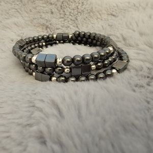 Black Hematite Memory Wire Bracelet